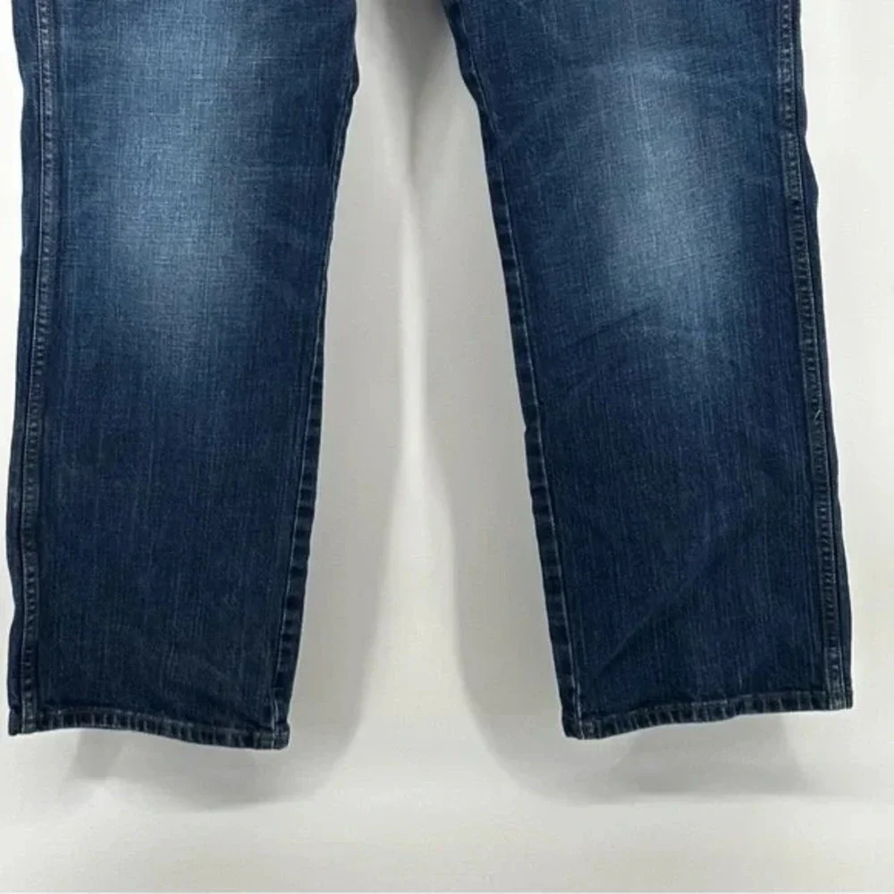 Wrangler Jeans Men 34x31 Dark Wash Retro Relaxed Boot Cut Blue Denim‎ Western
